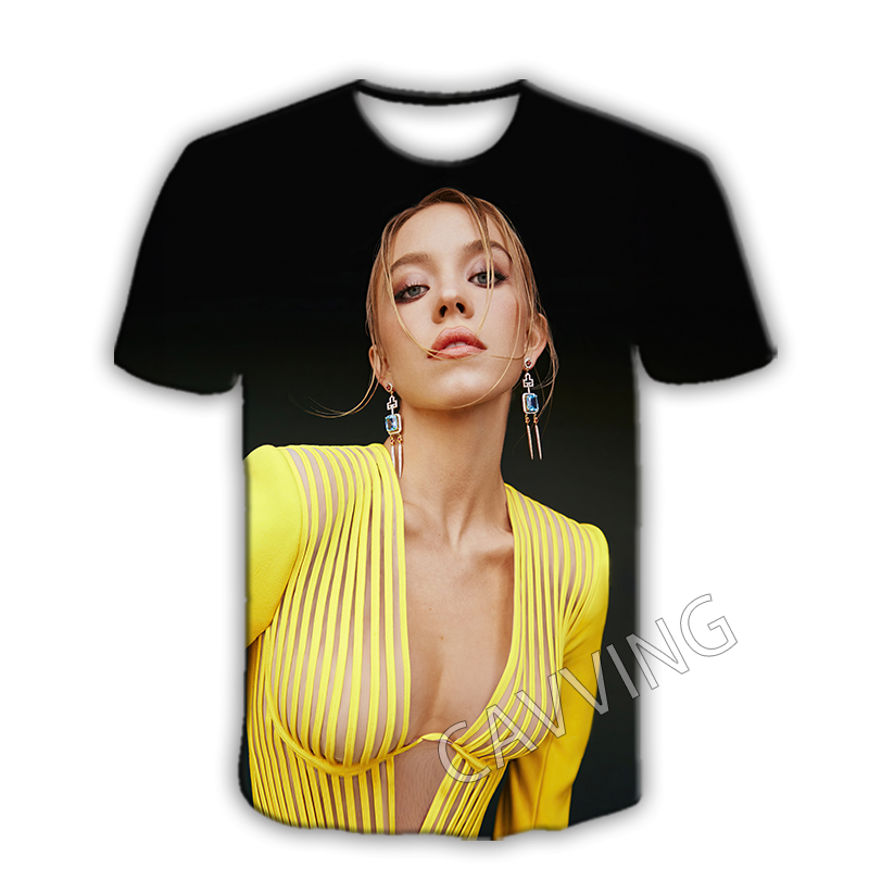 Men'S Fashion Sydney - 「シドニー・スウィーニー」バンド付き 3D プリント カジュアル Tシャツ ヒップホップ