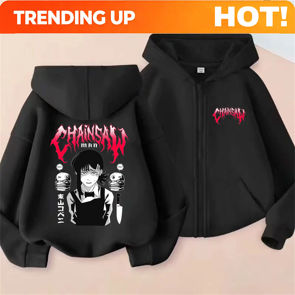 Men'S Fashion Zipper Hoodie - カスタムカスタムアニメチェーンソーマン東山コベニグラフィックジッパーパーカー男性女性マンガファッションストリート男性カジュアルジップアップ