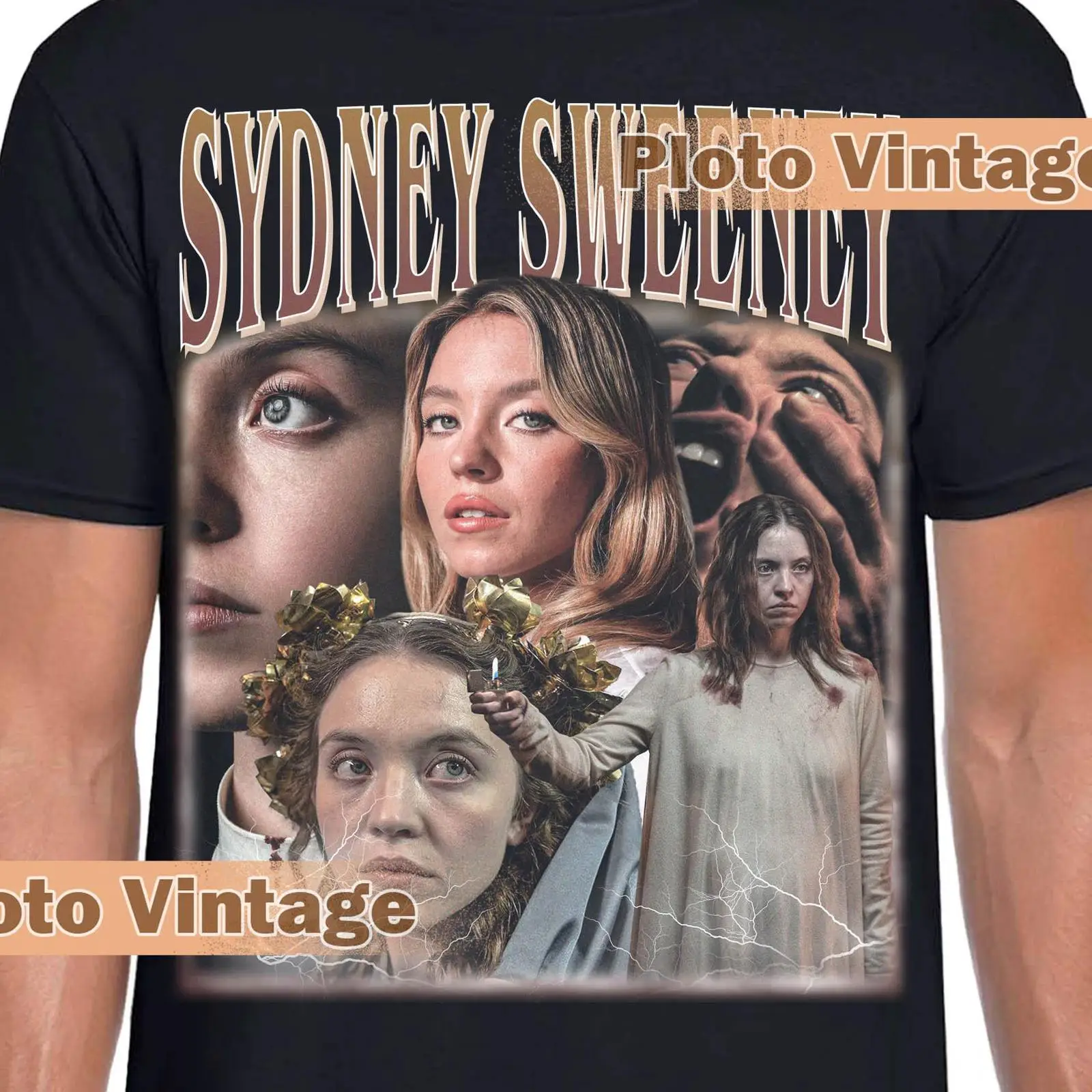 Men'S Fashion Sydney - ヴィンテージ シドニー・スウィーニー ブートレッグTシャツ レトロ セレブリティ DTGプリント