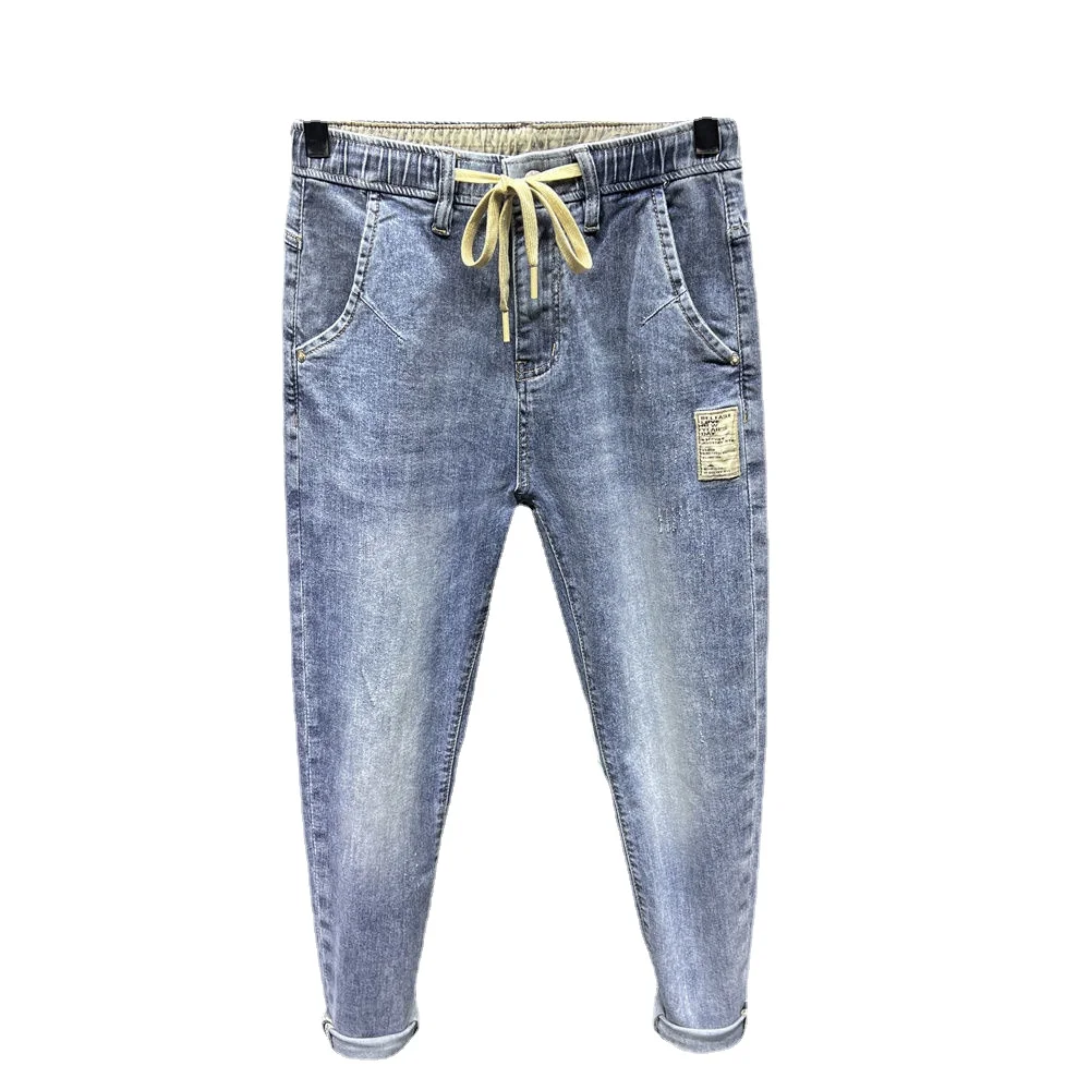 Men'S Fashion With Baggy Jeans - メンズラグジュアリージーンズ,新しい韓国の夏のファッション,伸縮性のあるコード,ウォッシュドウェア,スポーツパンツ