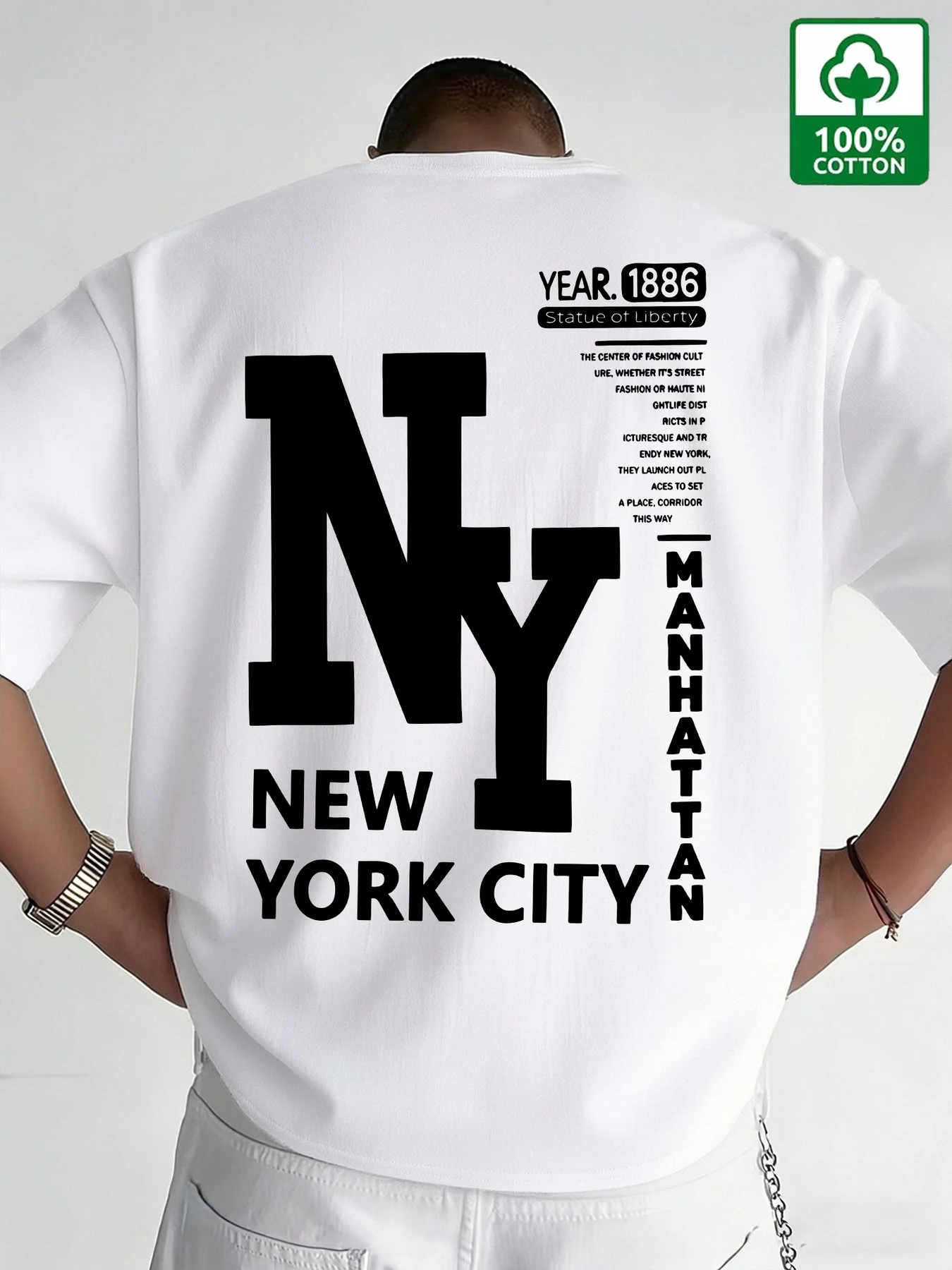 Men'S Fashion Nyc - 男性 NYC Tシャツ綿ニューヨークシティレターグラフィックプリントヴィンテージアーバンストリートウェアオーバーサイズカジュアル半袖Tシャツファッション