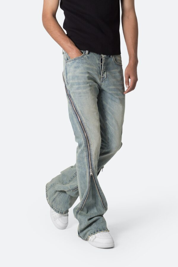 Men'S Fashion Grey Jeans - 欧米風四季対応新作メンズファッション ブラック グレー ブルー 無地 シンプル
