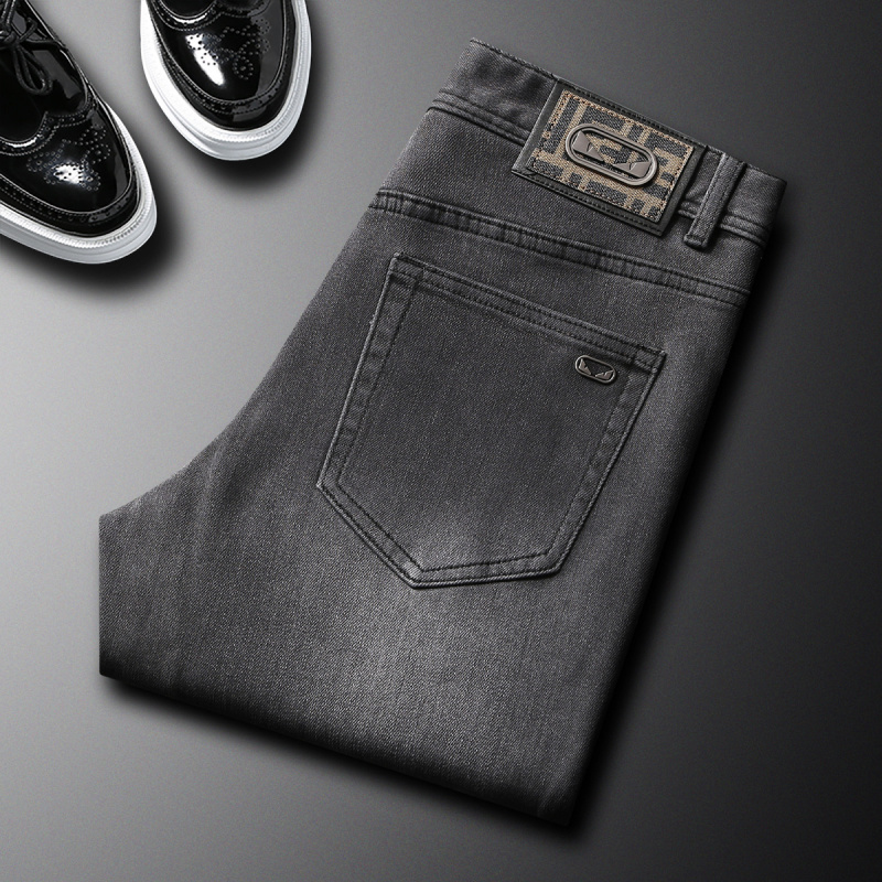 2025 秋の新トレンドブランドジーンズメンズスモークグレー - Men'S Fashion Grey Jeans のレビューと価格