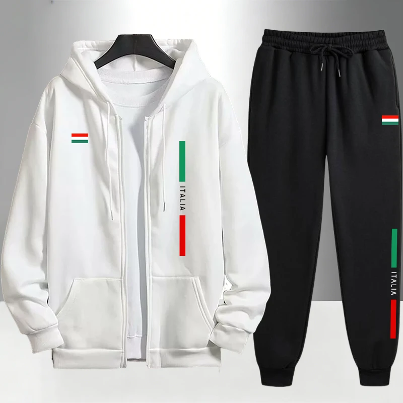 イタリアファッション メンズセット ジッパー付きアウターとス - Men'S Fashion Zipper Hoodie のレビューと価格