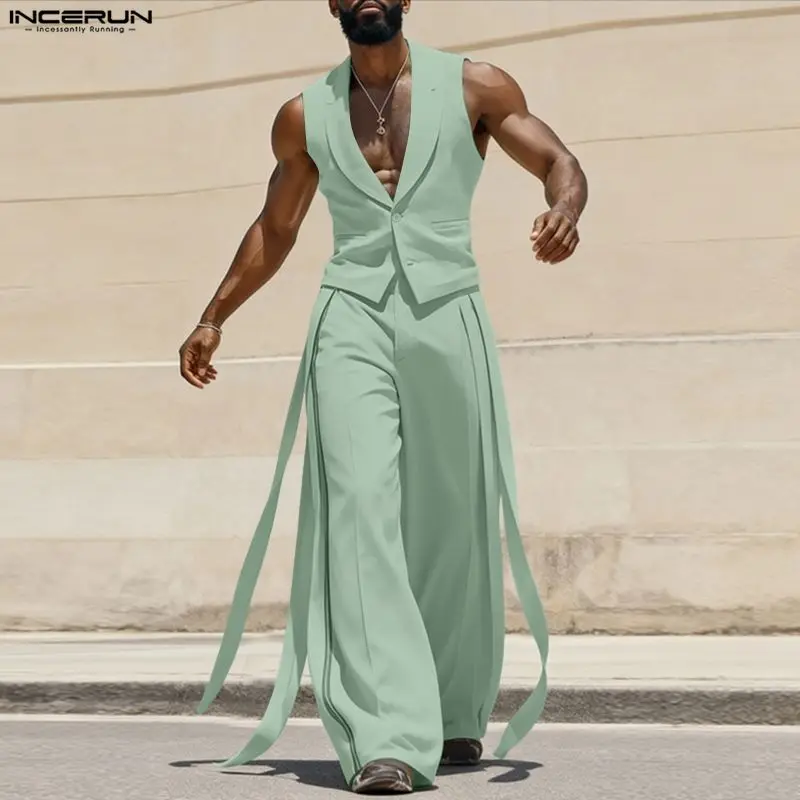INCERUN メンズセットアップ 無地 Vネック ノースリ - Mens Fashion Summer のレビューと価格