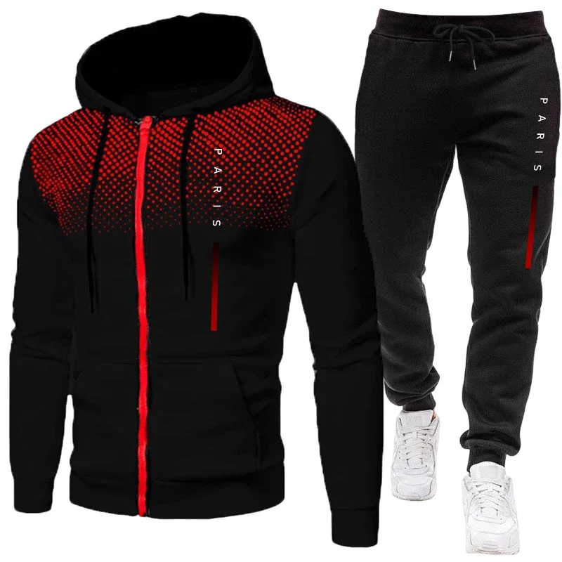 秋冬デイリーカジュアルスポーツフーディーセット アウトドアフ - Men'S Fashion Zipper Hoodie のレビューと価格