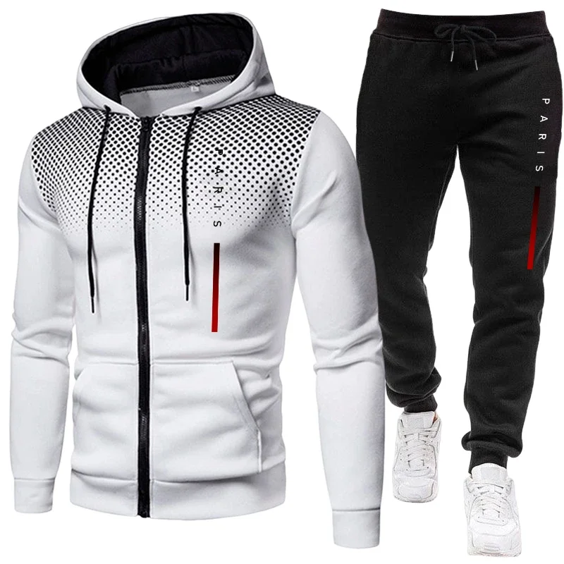 秋冬デイリーカジュアルスポーツフーディーセット アウトドアフ - Men'S Fashion Zipper Hoodie のレビューと価格