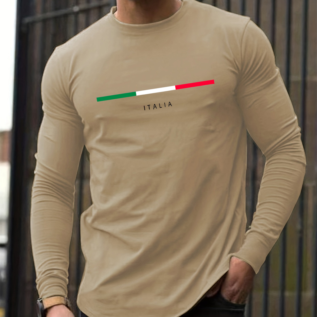 100% 純綿メンズ長袖ラウンドネックルーズイタリア柄プリン - Mens Fashion Summer のレビューと価格