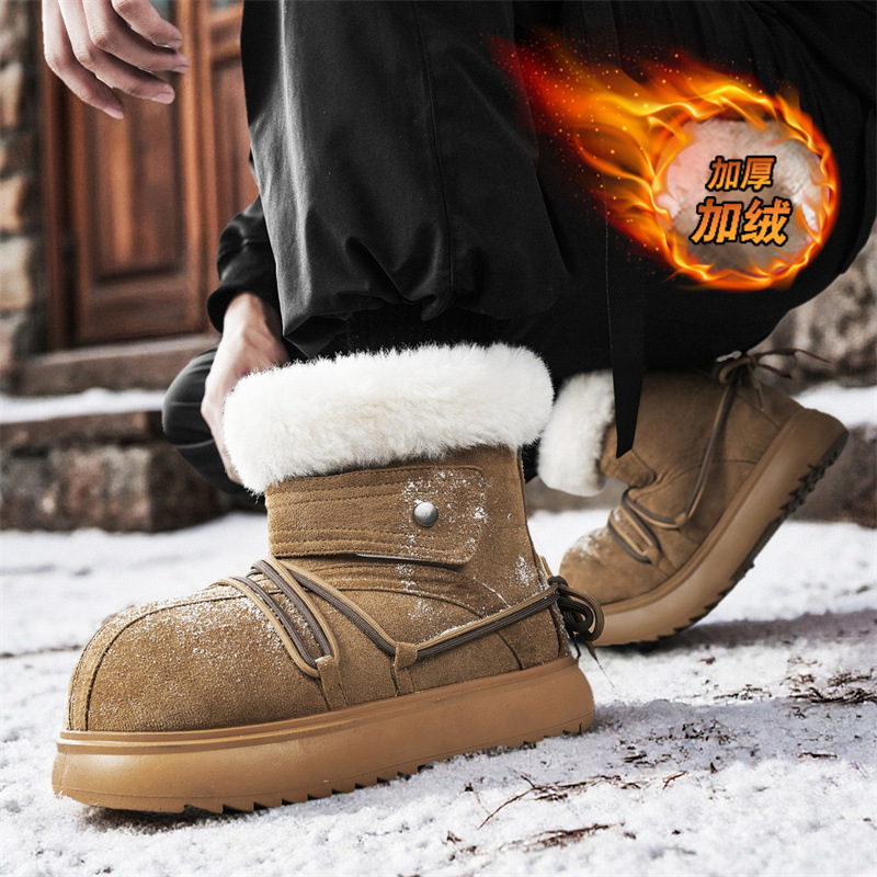 2025年新作 冬用 メンズ スノーブーツ レザー 暖かい裏 - Mens Fashion Winter 2025 のレビューと価格