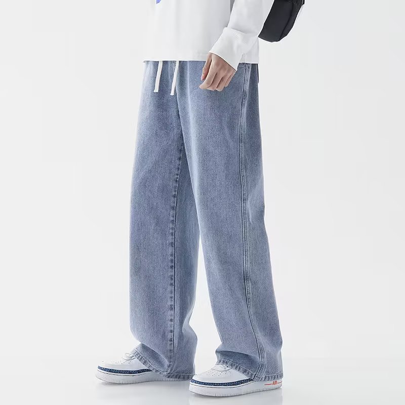 韓国風ストリートウェア、最新トレンドのゆったりとしたカジュア - Men'S Fashion Grey Jeans のレビューと価格
