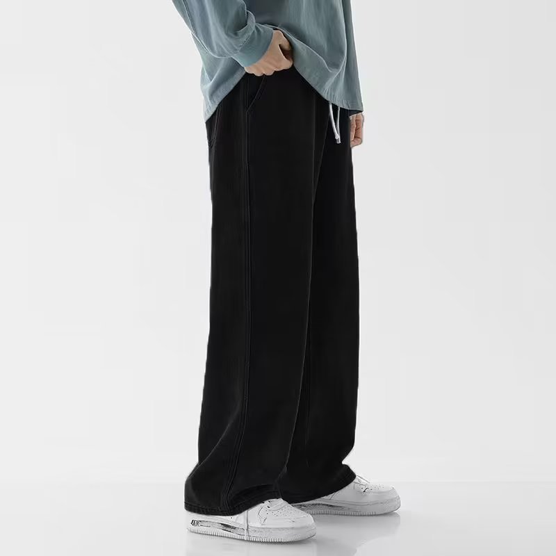 韓国風ストリートウェア、最新トレンドのゆったりとしたカジュア - Men'S Fashion Grey Jeans のレビューと価格