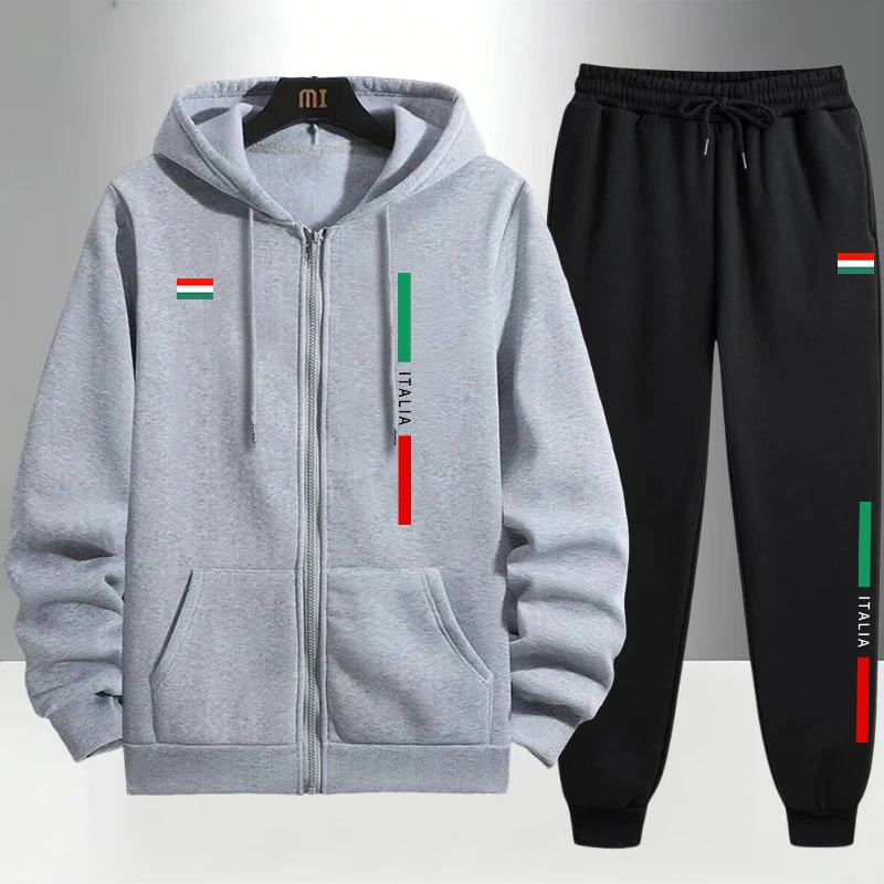 イタリアファッション メンズセット ジッパー付きアウターウェ - Men'S Fashion Zipper Hoodie のレビューと価格