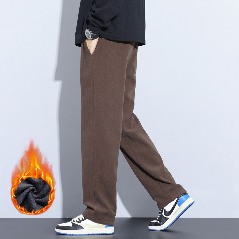 コーヒーカーキ黒グレールーズカジュアルパンツ男性冬フリース熱 - Men'S Fashion Khaki Pants のレビューと価格