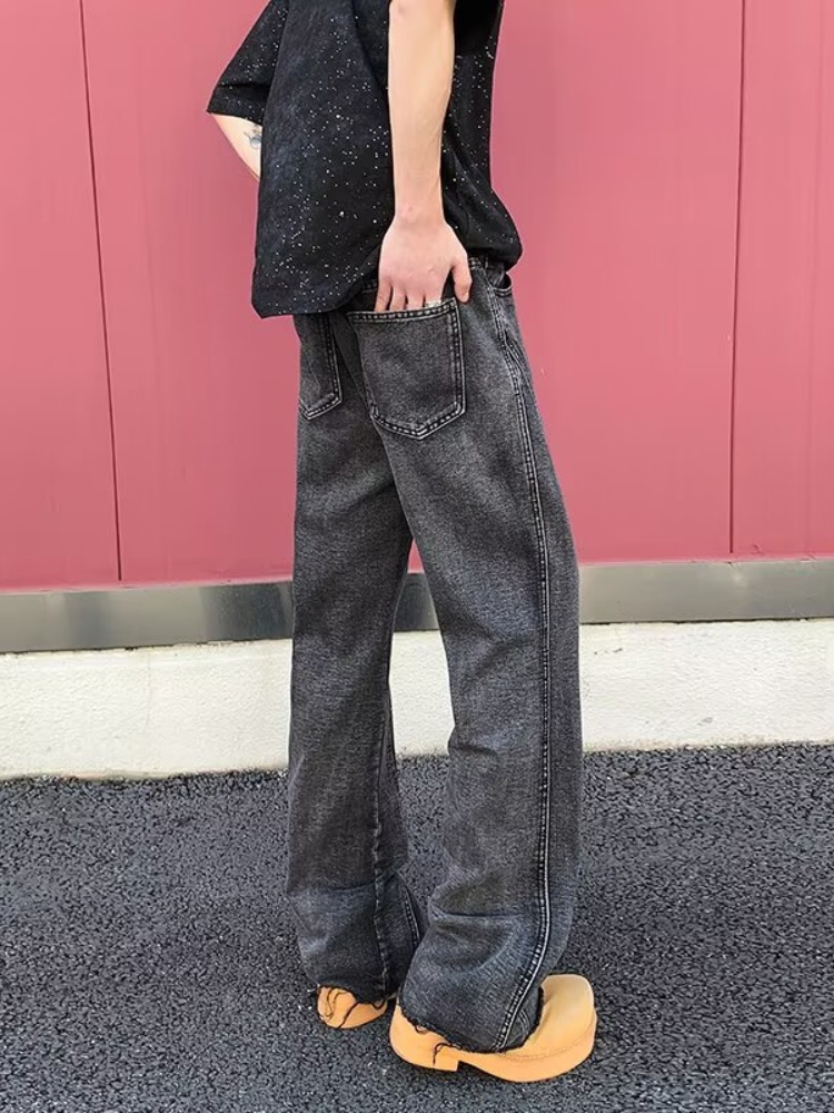 2026 パンタロン Y2K ファッション黒グレースリムスタ - Men'S Fashion Grey Jeans のレビューと価格