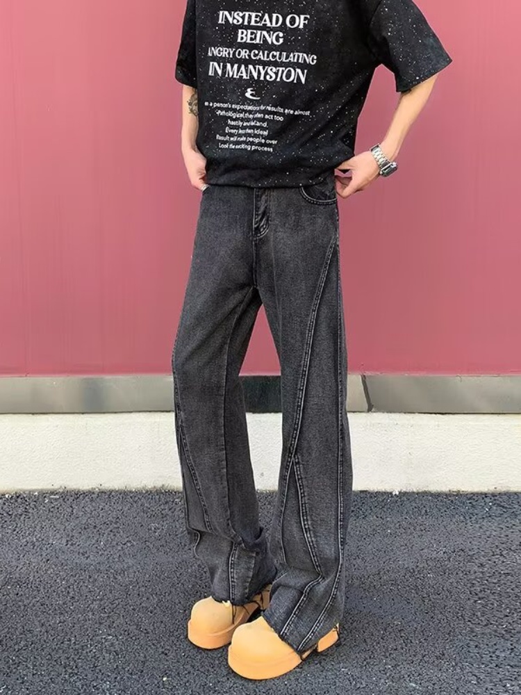 2026 パンタロン Y2K ファッション黒グレースリムスタ - Men'S Fashion Grey Jeans のレビューと価格