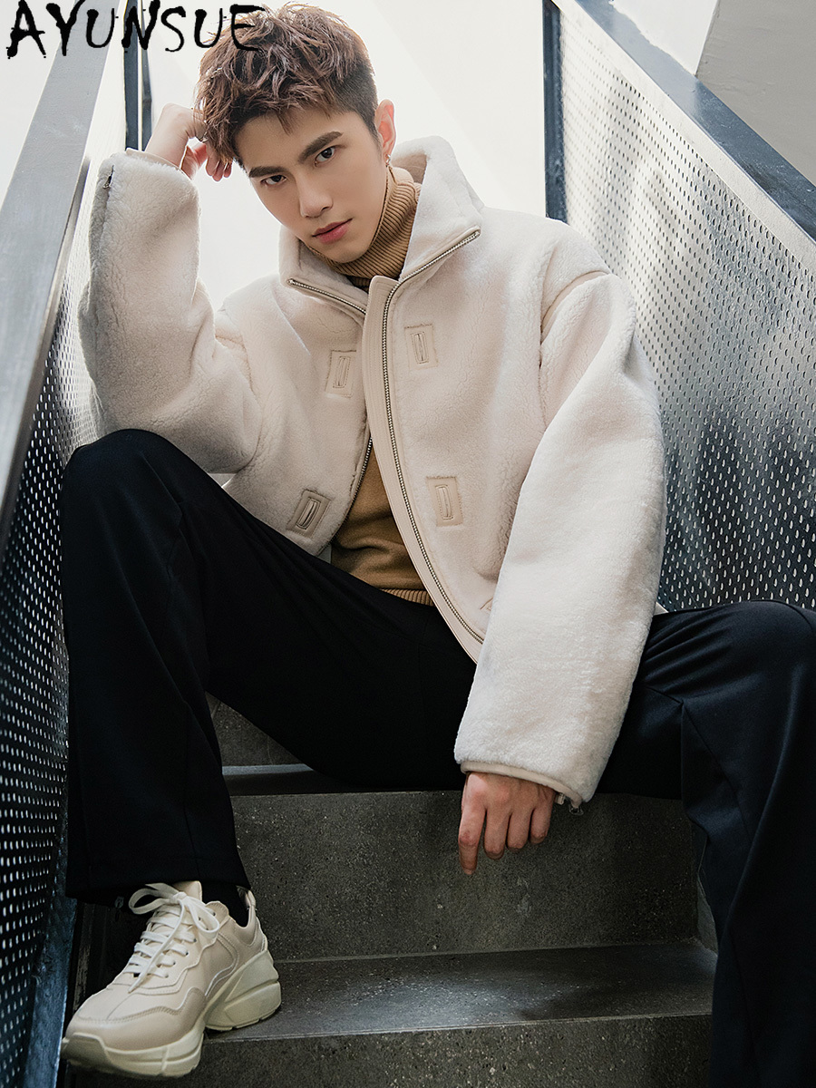 AYUNSUE 天然メリノ羊ムートンジャケット男性 2025 - Mens Fashion Winter 2025 のレビューと価格