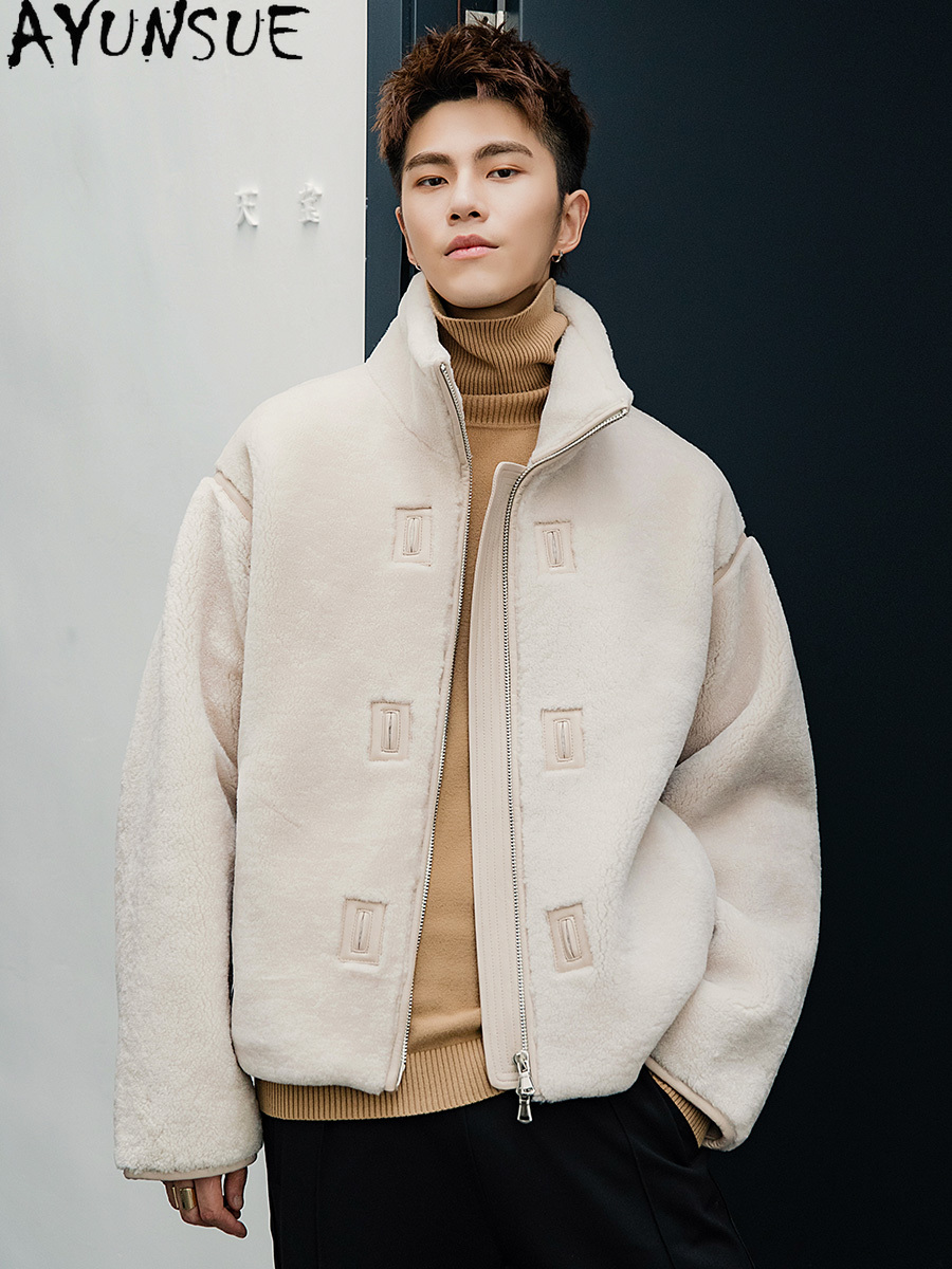AYUNSUE 天然メリノ羊ムートンジャケット男性 2025 - Mens Fashion Winter 2025 のレビューと価格