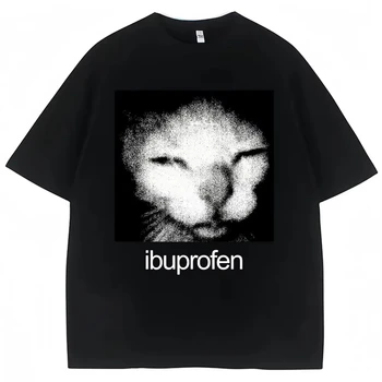 2026 ヴィンテージ面白いイブプロフェン猫ミームグラフィッ - Graphic Tee Oversized のレビューと価格