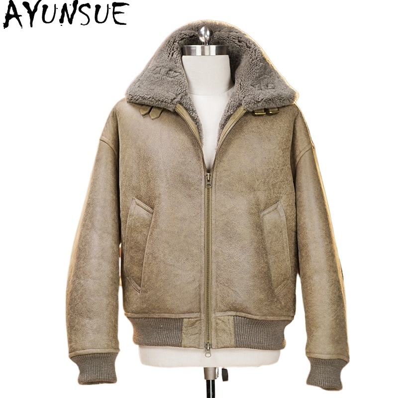 AYUNSUE ハイエンド天然毛皮コート男性冬暖かい本物のシ - Mens Fashion Winter 2025 のレビューと価格