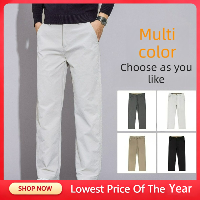 メンズパンツ ビジネスカジュアル 無地 春秋 ストレートレッ - Men'S Fashion Khaki Pants のレビューと価格