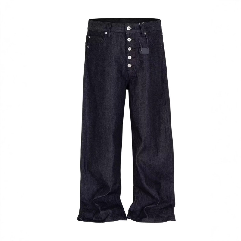 アメリカンレトロウォッシュ加工マルチボタンデザインジーンズメ - Men'S Fashion With Baggy Jeans のレビューと価格