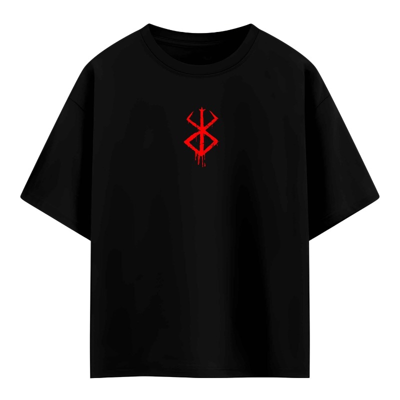 「ベルセルク」の両面プリントTシャツ、オーバーサイズの黒いT - Graphic Tee Oversized のレビューと価格