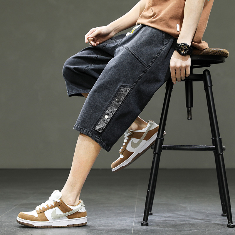 韓国スタイルメンズロングショーツ 3/4丈デニムバミューダ男 - Men'S Fashion With Baggy Jeans のレビューと価格