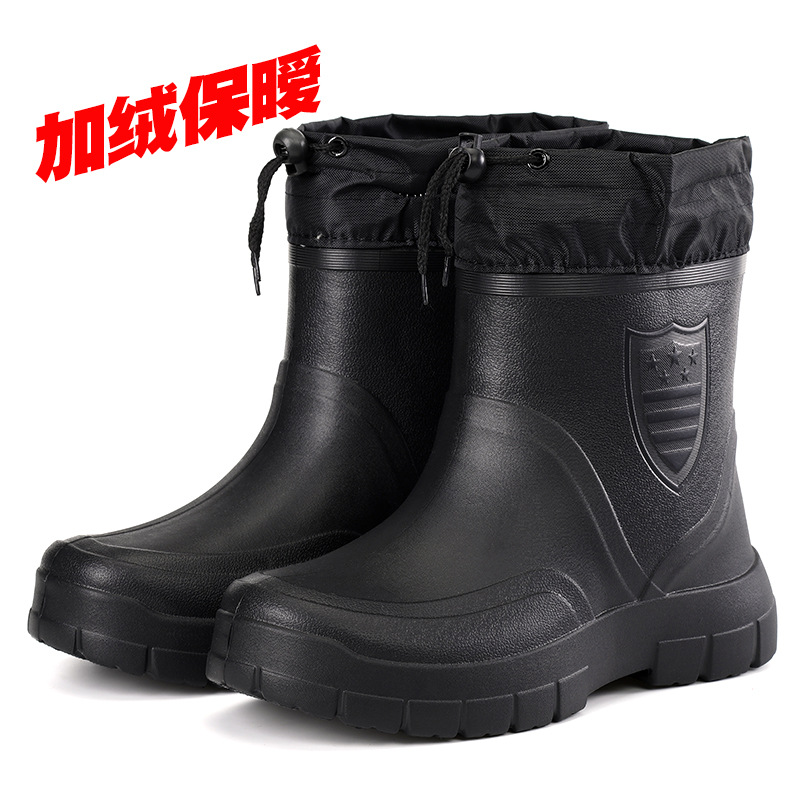 多用途メンズレインブーツ防水屋外軽量靴ベルベットファッション - Mens Fashion Winter 2025 のレビューと価格