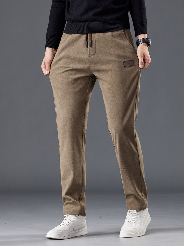 メンズコーデュロイパンツ秋の新弾性ウエストソフトで快適なファ - Men'S Fashion Khaki Pants のレビューと価格