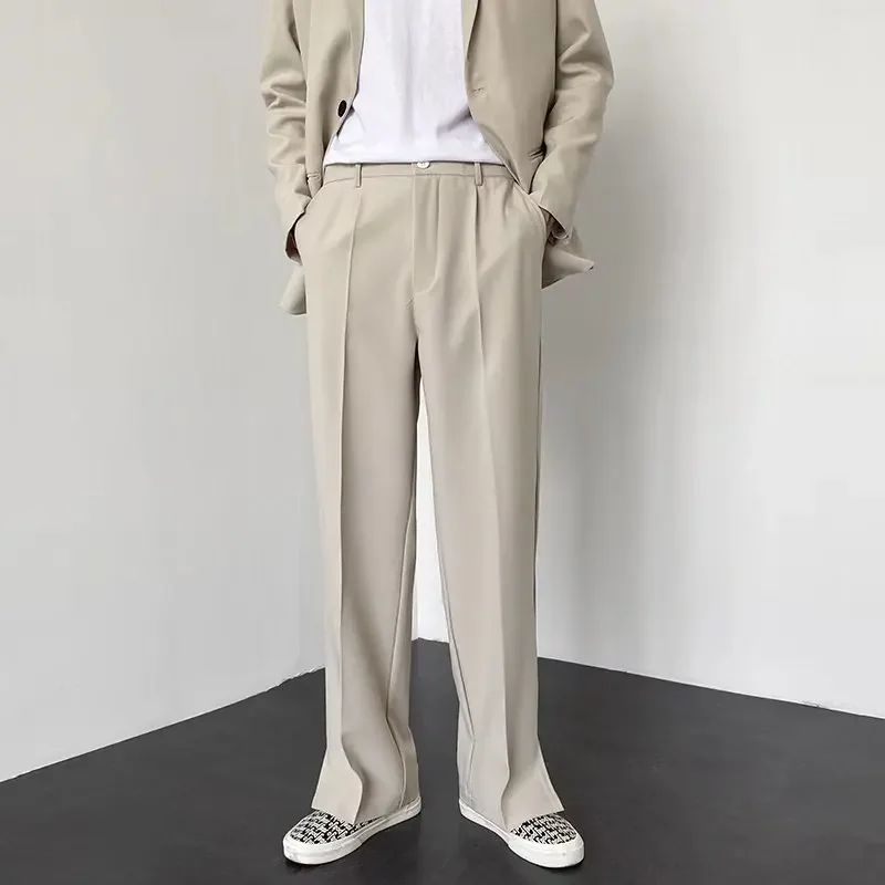 韓国ファッション メンズ ストレート バギー スーツパンツ  - Men'S Fashion Khaki Pants のレビューと価格
